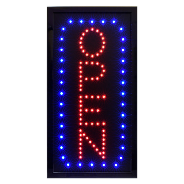Alpine Industries LED Open Sign, Vertical, 10" x 19" 497-04